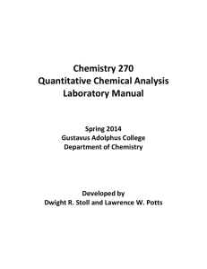 Chemistry 270 Quantitative Chemical Analysis Laboratory Manual
