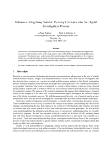 Volatools: Integrating Volatile Memory Forensics into the Digital