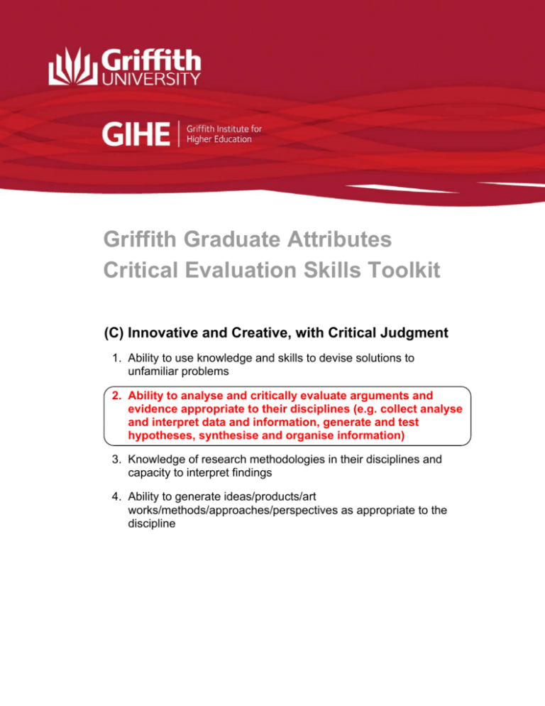 critical evaluation assignments