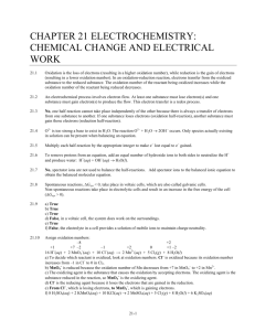 chapter 21 electrochemistry: chemical change and