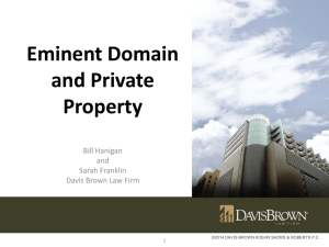 Eminent Domain and Private Property
