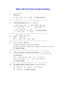 Math 140 Final Exam Practice Problems
