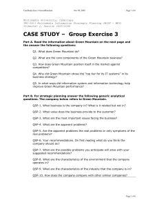CASE STUDY – Group Exercise 3