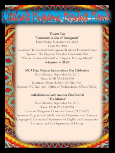 Hispanic Heritage Month Calendar 2013