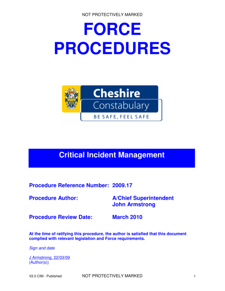 force procedures - Cheshire Police