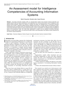 An Assessment model for Intelligence Competencies of Accounting