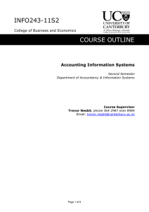University of Canterbury Dept - Accounting and Information Systems
