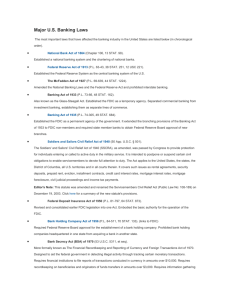 Major Banking Laws - Florida Office of Financial Regulation