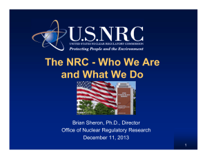The NRC - Who We Are and What We Do/Phase 2 Pilot Planning