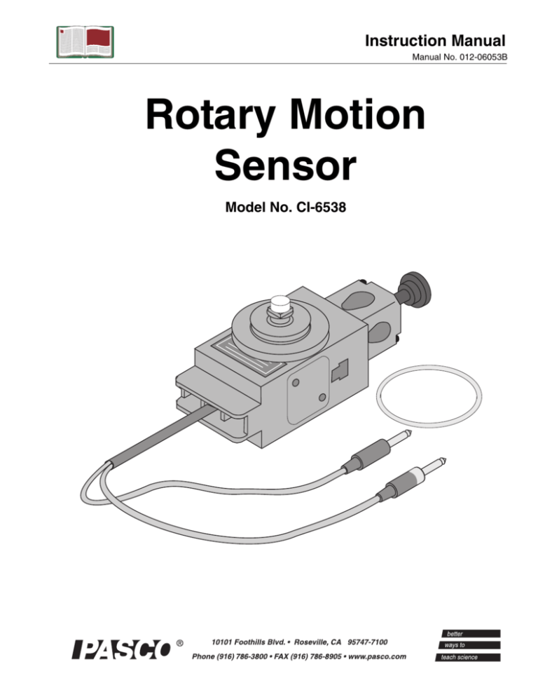 pasco science CI 1 6538 Rotary Motion Sensor 