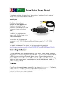 Rotary Motion Sensor Manual