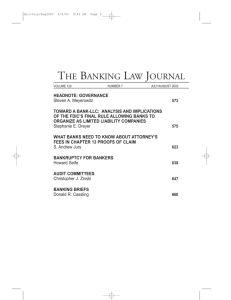 the banking law journal - Chadbourne & Parke LLP