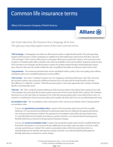 Common life insurance terms - Allianz Life Insurance Company of