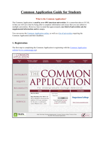 Common Application Guide for Students