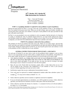 AP Calculus AB, Calculus BC 2006 Instructions for