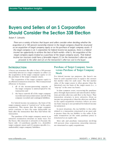 Buyers and Sellers of an S Corporation Should Consider the Section