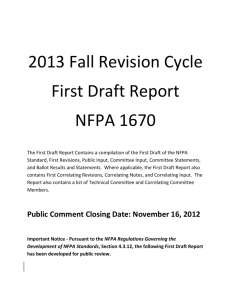 Proposed 2014 Edition NFPA 1670