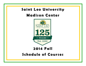 Saint Leo University Madison Center 2014 Fall Schedule of Courses