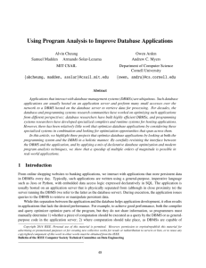 Using Program Analysis to Improve Database Applications