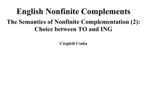 English Nonfinite Complements