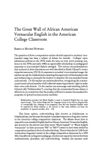 The Great Wall of African American Vernacular English