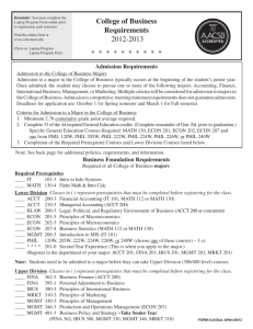 2012-2013 degree requirements - College of Business
