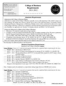 2011-2012 degree requirements - College of Business