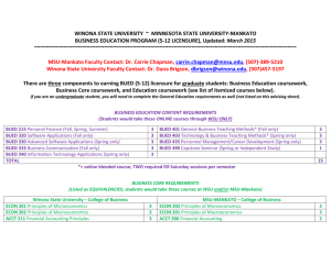WSU/MSU-Mankato Courses for Business Education Majors