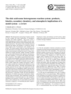 The oleic acid-ozone heterogeneous reaction system: products