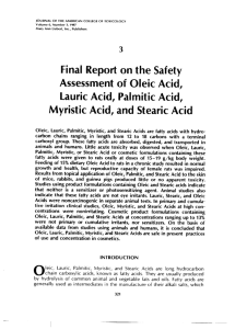 Final Report on the Safety Assessment of Oleic Acid, Laurie Acid