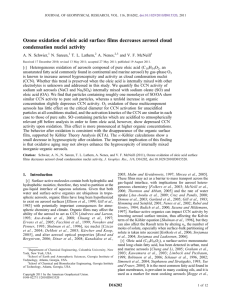 Ozone oxidation of oleic acid surface films decreases aerosol cloud