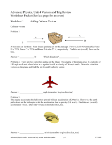 Unit IV: Vectors and Projectile Motion Worksheet Packet