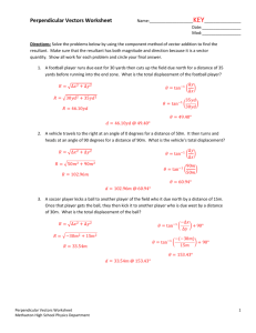 Perpendicular Vectors Worksheet
