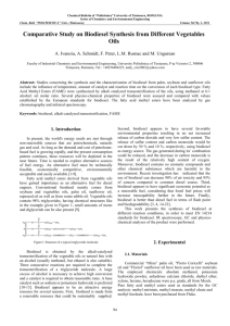 Comparative Study on Biodiesel Synthesis from Different