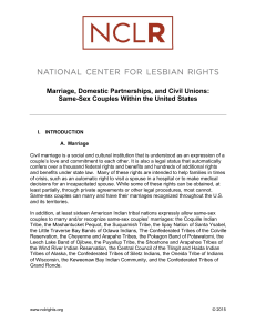 Marriage, Domestic Partnerships, and Civil Unions
