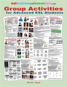 esl Group Activities - esl worksheets and lesson plans