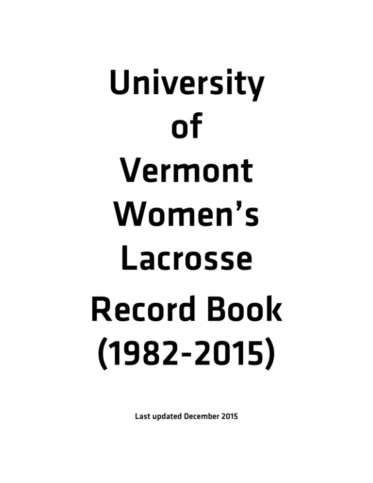 University of Vermont Women's Lacrosse