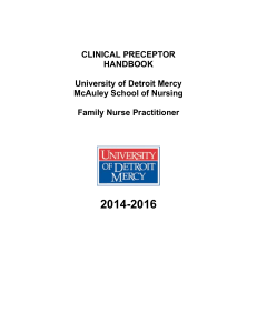 MSON FNP Preceptor Clinical Handbook 2014-2016