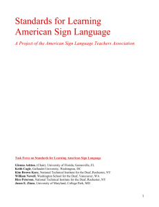 National ASL Standards - American Sign Language Teachers