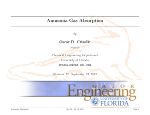 Ammonia Gas Absorption - Chemical Engineering
