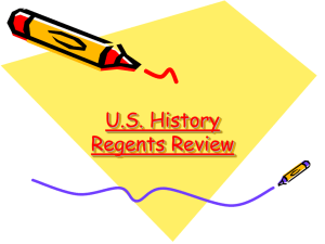 US History Regents Review - Williamsburg High School for