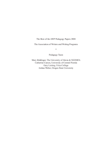 The Best of the AWP Pedagogy Papers 2008 The Association of