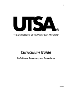 Curriculum Guide - The University of Texas at San Antonio