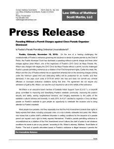 Press Release - The Pueblo Chieftain