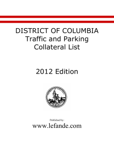 DISTRICT OF COLUMBIA Traffic and Parking Collateral List