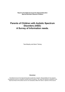 Parents of Children with Autistic Spectrum Disorders (ASD): A