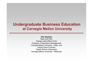 Undergraduate Business Education at CMU