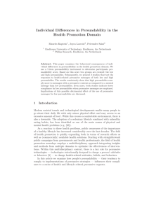 Individual Differences in Persuadability in the Health Promotion