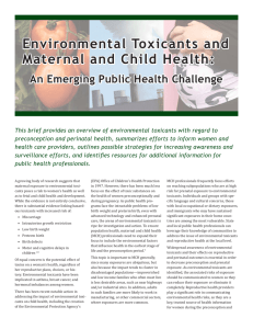 Environmental toxicants and maternal and child health: An emerging
