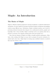 Maple: An Introduction